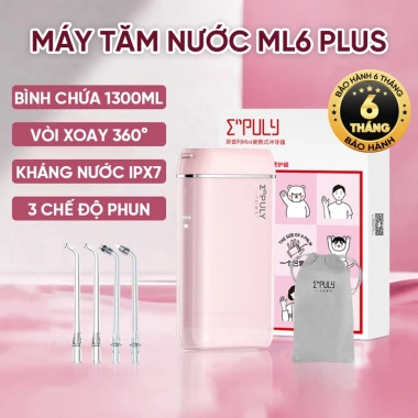 Máy Tăm Nước EPULY ML6 4 Đầu, Kháng Nước IPX8, Tia Nước Mạnh, Sạc USB, Gọn Nhẹ Du Lịch - 485k