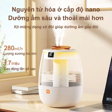 Máy tạo ẩm Xiaomi có đèn ngủ, xông tinh dầu, hiển thị độ ẩm LED, khử trùng - Giá 385k 2