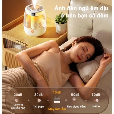Máy tạo ẩm Xiaomi có đèn ngủ, xông tinh dầu, hiển thị độ ẩm LED, khử trùng - Giá 385k 7