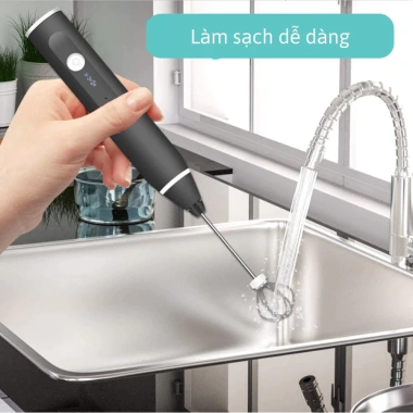 Máy tạo bọt cafe mini, sạc USB, 3 tốc độ, pin cao - Đánh trứng nhanh, 30.800₫