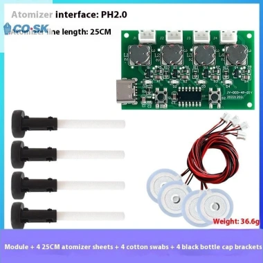 Máy Tạo Độ Ẩm DIY 4 Loại C USB + Bảng Điều Khiển, Tấm Sương Mù, Chân Đế 12