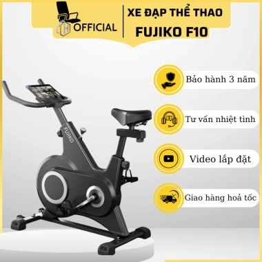 Máy tập FUJIKO F10 - Xe đạp tại nhà, đồng hồ nhịp tim, kháng lực từ tính, giá 23,7 triệu