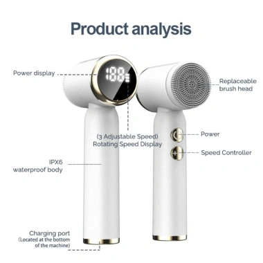Máy tẩy tế bào chết da mặt ZSDN Sonic 6 trong 1, xoay 360 độ, điện nén nóng, tẩy mụn đầu đen - 609.840₫