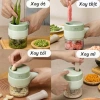 Máy thái rau củ tỏi ớt đa năng cầm tay mini, sạc lại được, dụng cụ nhà bếp - 135k 5