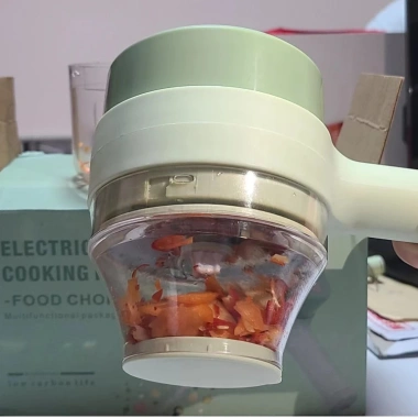 Máy thái rau củ tỏi ớt đa năng cầm tay mini, sạc lại được, dụng cụ nhà bếp - 135k 6