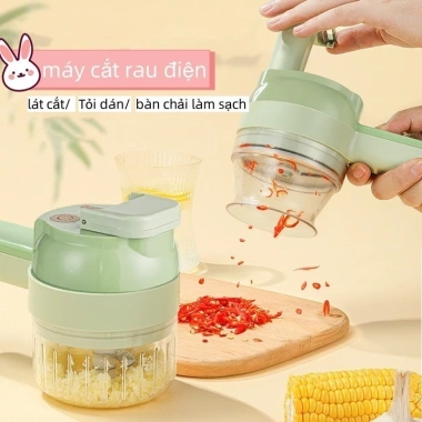 Máy thái rau củ tỏi ớt đa năng cầm tay mini, sạc lại được, dụng cụ nhà bếp - 135k 8