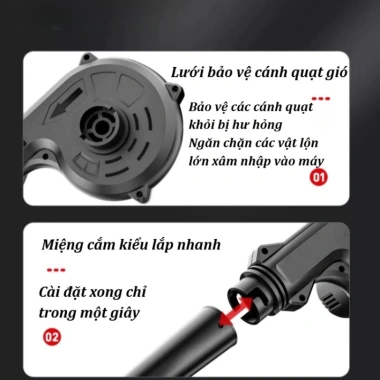 Máy thổi bụi cầm tay pin 2 chiều siêu sạch, quạt tuabin tăng cường, giá ưu đãi 309.000đ 6