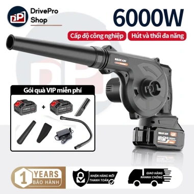 Máy thổi bụi cầm tay pin 6.000W mini công suất lớn 2 chiều siêu sạch giá 169k