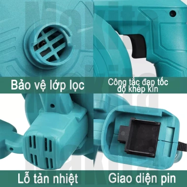 Máy thổi bụi pin Makita 2 chiều công suất lớn, bảo hành 36 tháng, giá 533.544₫