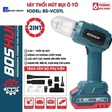 Máy thổi hút bụi cầm tay mini 2in1-Lực hút 7KPA, động cơ chổi than, 288.000 VND
