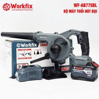 Máy thổi hút bụi pin WORKFIX WF-AB775BL, tốc độ 18.000v/p, không chổi than, chân pin chuẩn, giảm giá 20% 6