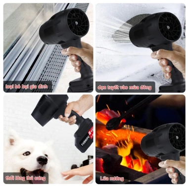 Máy thổi phản lực BFJ siêu mạnh - Thổi bụi, lá, rác, cơ đồng, pin 10cell, 269k