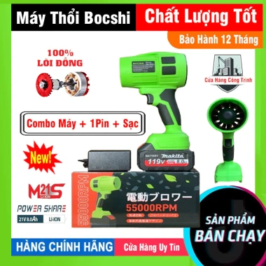 Máy thổi phản lực Bocshi dùng pin - Động cơ turbine mạnh, thổi bụi, lá, sấy mini, giá chỉ 194k 7
