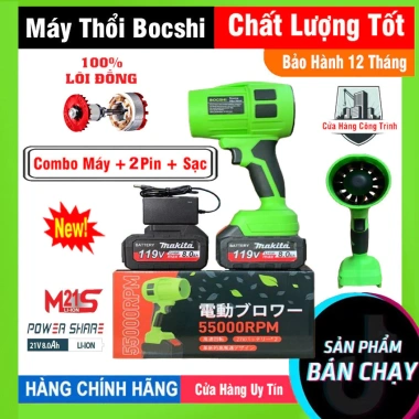 Máy thổi phản lực Bocshi dùng pin - Động cơ turbine mạnh, thổi bụi, lá, sấy mini, giá chỉ 194k 8
