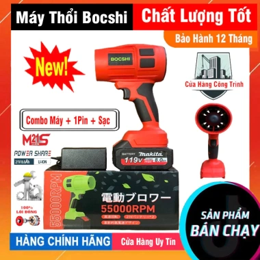 Máy thổi phản lực Bocshi dùng pin - Động cơ turbine mạnh, thổi bụi, lá, sấy mini, giá chỉ 194k 10