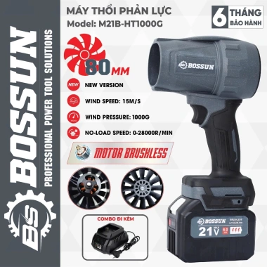 Máy thổi phản lực pin BS BOSSUN M21B-HT1.000G - Lực thổi 1.000g, tốc độ 28.000v/p, không chổi than, giá chỉ 452.000 VND