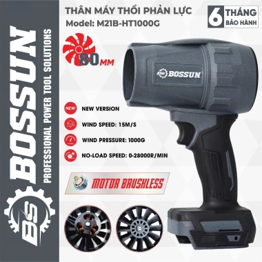 Máy thổi phản lực pin BS BOSSUN M21B-HT1.000G - Lực thổi 1.000g, tốc độ 28.000v/p, không chổi than, giá chỉ 452.000 VND
