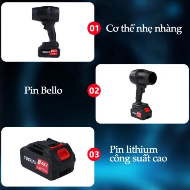 Máy Thổi Phản Lực Siêu Mạnh 10 Cell - Thổi Bụi, Lá, Rác, Động Cơ Lõi Đồng, 99.000₫ 5 Máy Thổi Phản Lực Siêu Mạnh 10 Cell - Thổi Bụi, Lá, Rác, Động Cơ Lõi Đồng, 99.000₫ 5