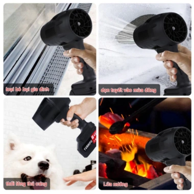 Máy Thổi Phản Lực Siêu Mạnh 10 Cell - Thổi Bụi, Lá, Rác, Động Cơ Lõi Đồng, 99.000₫