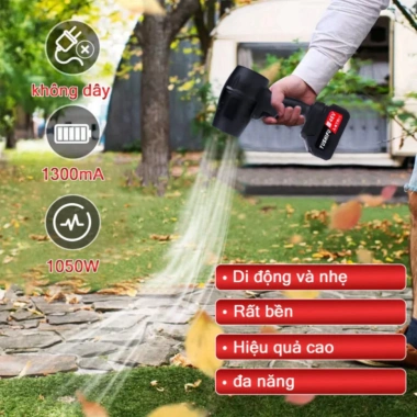 Máy Thổi Phản Lực Siêu Mạnh 10 Cell - Thổi Bụi, Lá, Rác, Động Cơ Lõi Đồng, 99.000₫