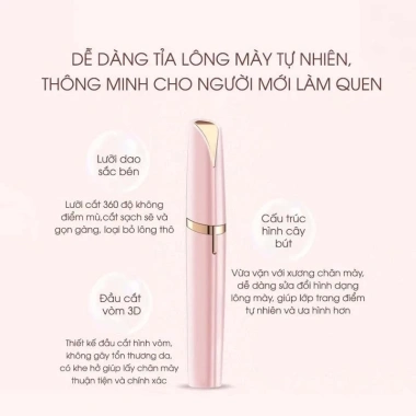 Máy tỉa lông mày đa năng sạc điện, bút kẻ 360 cạo tạo kiểu, giảm giá 69.000đ 3