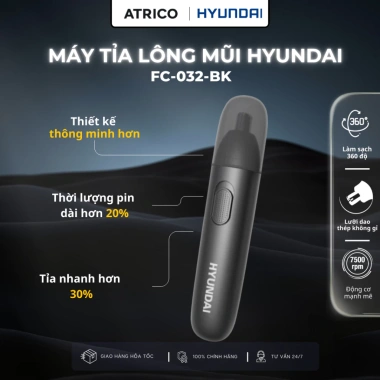 Máy tỉa lông mũi Hyundai FC-052-BU - Pin USB-C, dao thép không gỉ, thiết kế nhỏ gọn, làm sạch 360 - Giá chỉ 199.000₫