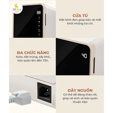 Máy tiệt trùng và sấy khô bình sữa UVC ION Moaz bebe MB082/MB089 - Giá 2.29 triệu 4 Máy tiệt trùng và sấy khô bình sữa UVC ION Moaz bebe MB082/MB089 - Giá 2.29 triệu 4