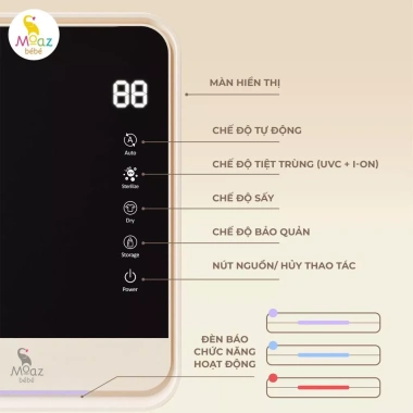 Máy tiệt trùng và sấy khô bình sữa UVC ION Moaz bebe MB082/MB089 - Giá 2.29 triệu
