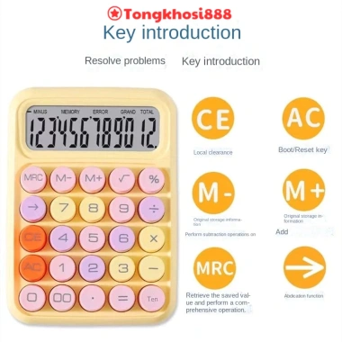 Máy Tính 12 Chữ Số Cỡ Lớn Màu Sắc Xinh Xắn Phong Cách Hàn Quốc Ưu Đãi 62,495₫ 8