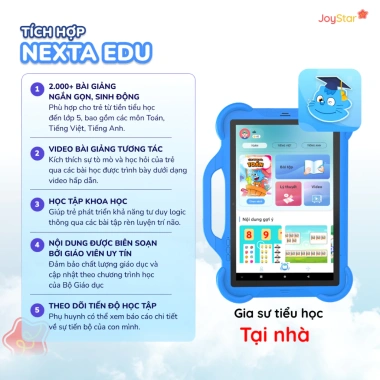 Máy tính bảng Joystar J10 trẻ em 60 app + 2 bản quyền, học tập hiệu quả, 3.190.000đ (giá gốc 3.955.600đ)