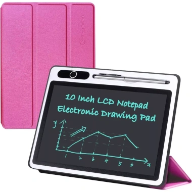 Máy tính bảng LCD 10 inch, vỏ PU bảo vệ, tấm vẽ xóa được - Quà tặng trẻ em, văn phòng, 165.000₫