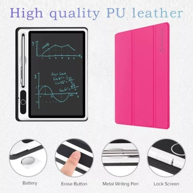 Máy tính bảng LCD 10 inch, vỏ PU bảo vệ, tấm vẽ xóa được - Quà tặng trẻ em, văn phòng, 165.000₫ 2