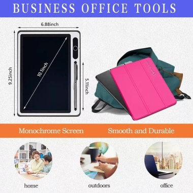 Máy tính bảng LCD 10 inch, vỏ PU bảo vệ, tấm vẽ xóa được - Quà tặng trẻ em, văn phòng, 165.000₫ 7