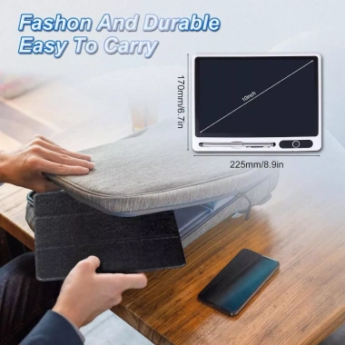 Máy tính bảng LCD 10 inch, vỏ PU bảo vệ, tấm vẽ xóa được - Quà tặng trẻ em, văn phòng, 165.000₫ 8