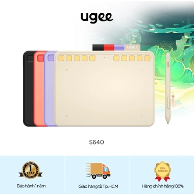 Máy tính bảng vẽ UGEE S640 6,3 inch, bút 8.192 cấp độ không pin, hỗ trợ PC/Laptop