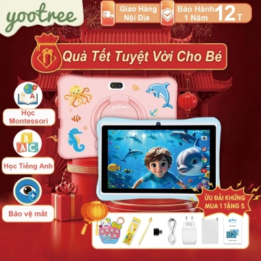 Máy tính bảng yootree cho bé iWawa, Montessori, YouTube Kids, màn hình bảo vệ mắt, giá 1.299.000₫