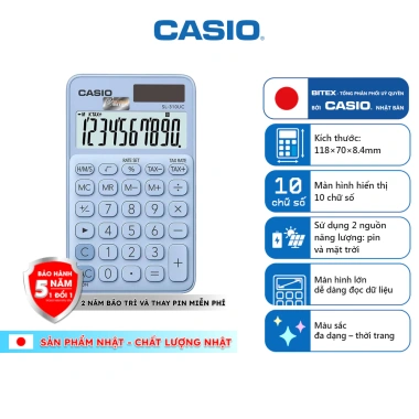 Máy Tính Bỏ Túi Casio SL-310UC 10 Số Chính Hãng - Pastel Trendy, Thuế TAX và Thời Gian, 198.000₫ 2