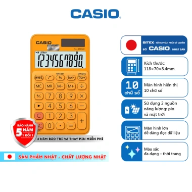 Máy Tính Bỏ Túi Casio SL-310UC 10 Số Chính Hãng - Pastel Trendy, Thuế TAX và Thời Gian, 198.000₫ 6