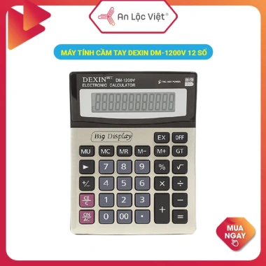 Máy tính cầm tay Dexin DM-1.200V 12 số - phím bấm nhạy, nút lớn, phù hợp văn phòng - Giá ưu đãi 141.100 VND