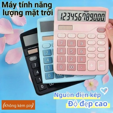 Máy tính cầm tay mini bỏ túi năng lượng mặt trời, dùng pin dự phòng, siêu nhẹ, giá chỉ 62.000₫