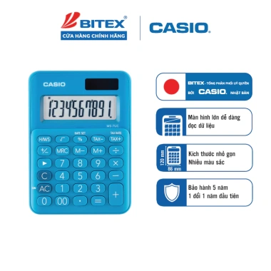 Máy Tính Để Bàn Casio MS-7UC 10 Số Chính Hãng - Màu Trendy, Tích Thuế TAX & Lợi Nhuận, Giá chỉ 228.000đ