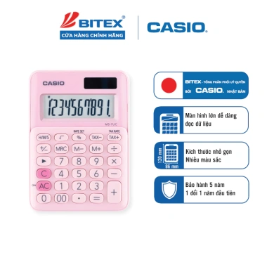 Máy Tính Để Bàn Casio MS-7UC 10 Số Chính Hãng - Màu Trendy, Tích Thuế TAX & Lợi Nhuận, Giá chỉ 228.000đ 4 Máy Tính Để Bàn Casio MS-7UC 10 Số Chính Hãng - Màu Trendy, Tích Thuế TAX & Lợi Nhuận, Giá chỉ 228.000đ 4