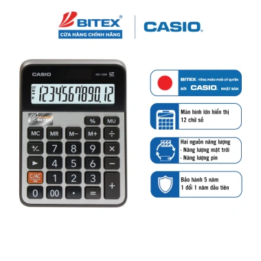 Máy tính để bàn Casio MX-120B 12 số - Phím lớn bền bỉ, chính hãng, giá ưu đãi 253.000₫