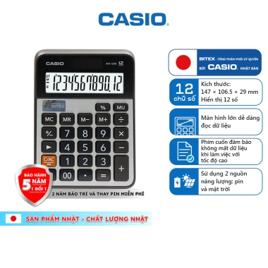 Máy tính để bàn Casio MX-120B 12 số - Phím lớn bền bỉ, chính hãng, giá ưu đãi 253.000₫