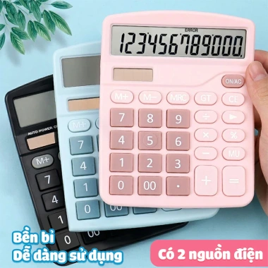 Máy tính khoa học 12 số năng lượng mặt trời, pin dự phòng - Phù hợp kế toán, văn phòng, giảm còn 48.000đ