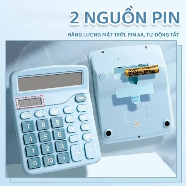 Máy tính khoa học 12 số năng lượng mặt trời, pin dự phòng - Phù hợp kế toán, văn phòng, giảm còn 48.000đ