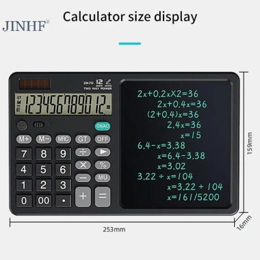 Máy tính khoa học JINHF Wrig di động 12 digit LCD lớn, toán học văn phòng, 306.570₫