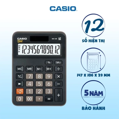 Máy Tính Mini Casio MX-12B 12 Số Chính Hãng - Gọn Nhỏ, Khóa Nảy, Giá Ưu Đãi 192k 3 Máy Tính Mini Casio MX-12B 12 Số Chính Hãng - Gọn Nhỏ, Khóa Nảy, Giá Ưu Đãi 192k 3