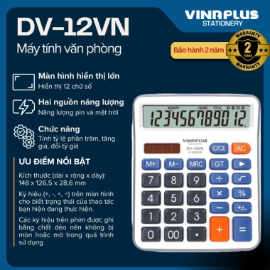 Máy Tính Tiền DV-12VN - Bảo Hành 2 Năm, Giá 180k, Tặng Móc Khóa