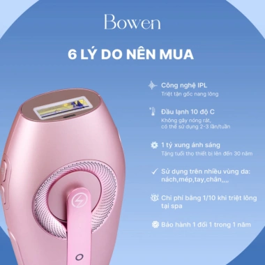 Máy Triệt Lông Bowen Swift IPL Làm Lạnh Sapphire, Phát Hiện Màu Da, Tự Động Điều Chỉnh Độ Sáng 4